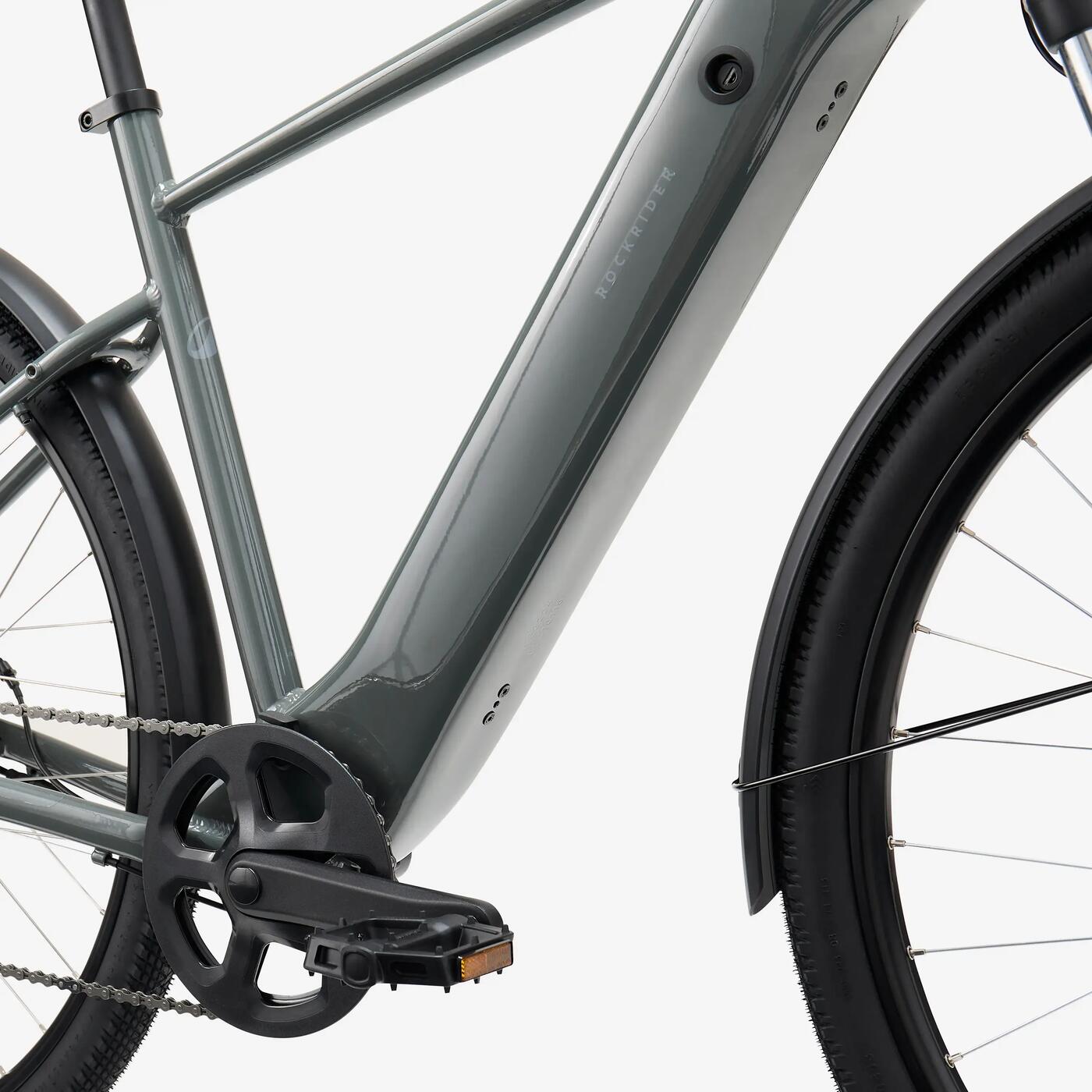 Rockrider E-ACTV 100 — e-bike for rent in Lecce and Salento, drivetrain and gearing detail