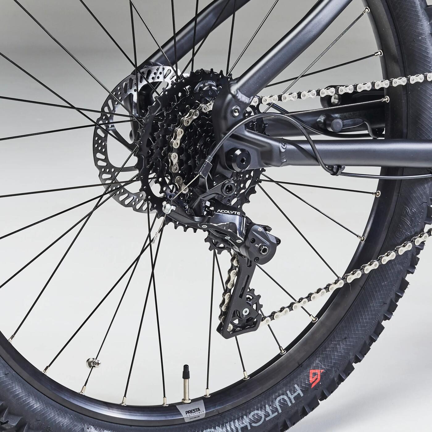 Rockrider E-ST 500 27,5" — e-bike for rent in Lecce and Salento, drivetrain and gearing detail