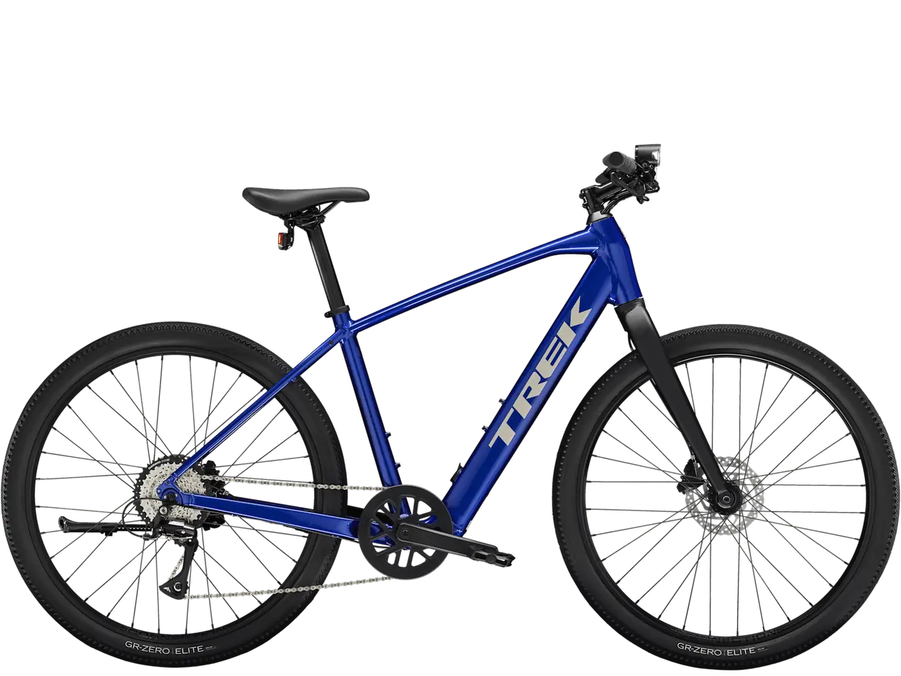 Trek Dual Sport+ 2 LT — e-bike in noleggio a Lecce e nel Salento, vista tre quarti anteriore